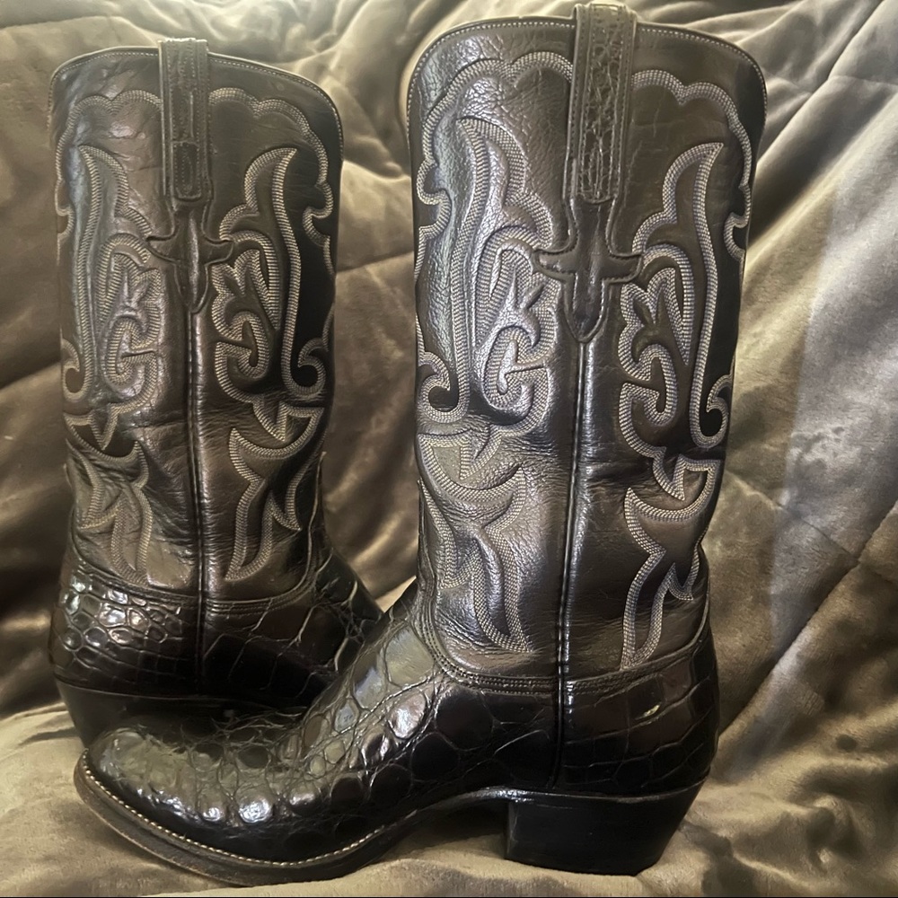 100% Real…Rare Handmade Lucchese American Alligator Belly Boots